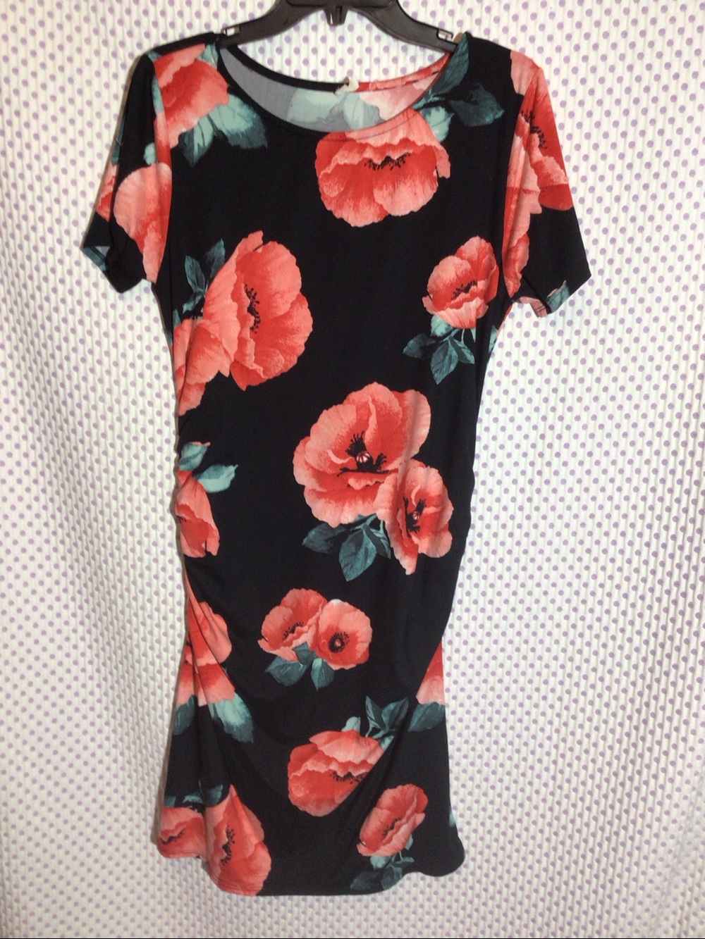 PINKBLUSH Maternity Poppy Floral Fitted Bodycon Dress